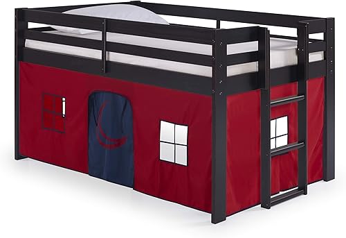 Miniatura 13 de Alaterre Furniture Jasper - Cama tipo loft tamaño individual, marco gris paloma y fondo rosa/blanco Gris (Dove Gray),Espresso,Blanco