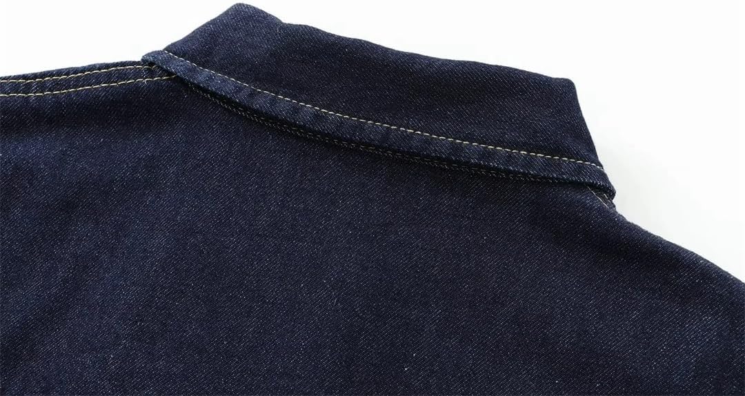 Womens Pleated Denim Shirt And High Waist Wide Leg Pants Set With Drawstring Waist Casual Comfortable Outfit