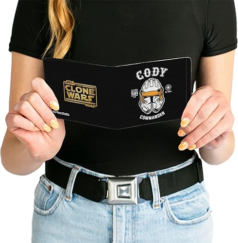 Miniatura 6 de Buckle-Down Billetera plegable para hombre Star Wars Clone Captain Cody, 4.0" x 3.5", Capitán Clon de Star Wars Cody, Buckle-down Billetera plegable