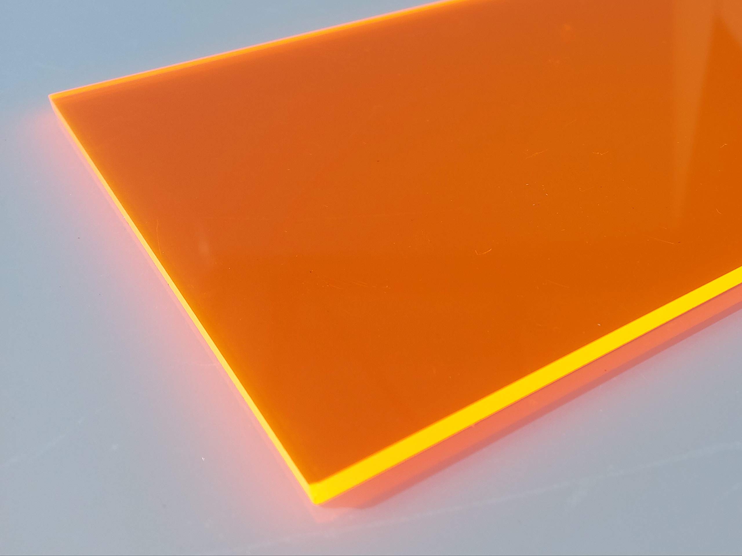 Platte Acrylglas GS, 1000 x 500 x 3 mm, Fluoreszierend orange Zuschnitt alt-intech®