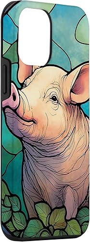Miniatura 3 de iPhone 12 mini Pig Stained Glass Case
