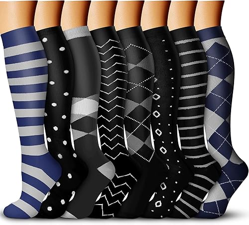 Los calcetines de compresión de 15-20 mmHg son los mejores atléticos para hombres y mujeres, correr, vuelo, viajes, enfermeras embarazadas