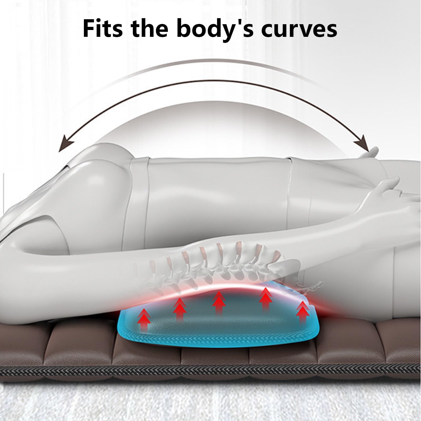 Colchoneta de Masaje 9 Modos y Niveles de Intensidad Colchoneta Masajeadora Cuerpo Completo Plegable para Guardarlo Cuero Sintético Apto para Uso Doméstico(A)