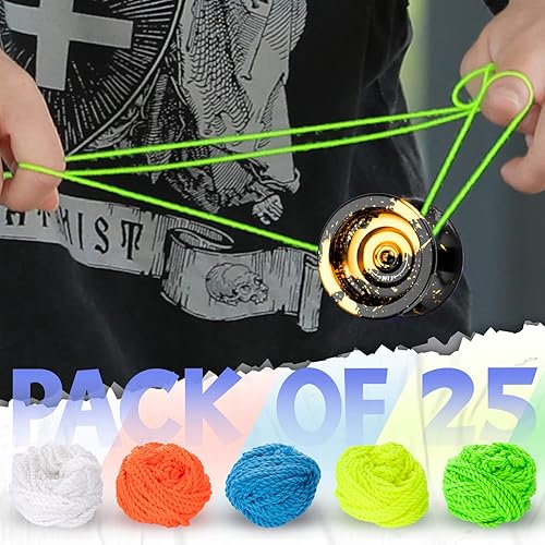 Miniatura 4 de MAGICYOYO Cuerdas de yoyo profesionales 100  poliéster para yoyos sensibles y no sensibles paquete de 25 unidades azul verde blanco amarillo naranja