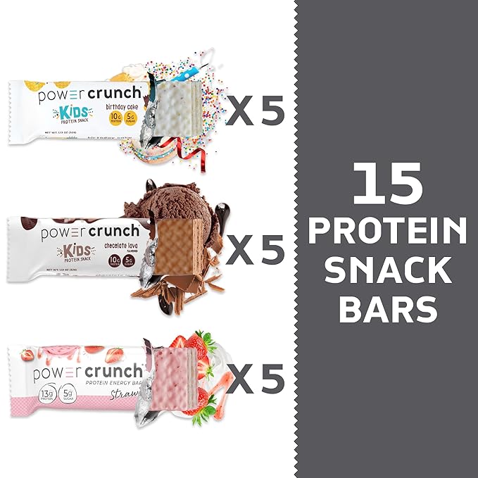 Power Crunch Protein Wafer Bars y Power Crunch KIDS, Pack Variado 15 Barras miniatura 5