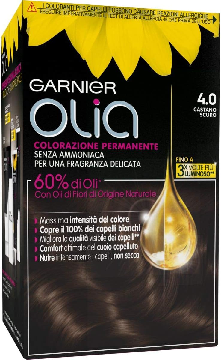 Garnier Olia permanent colouring and bleaching 4.0 Castano Scuro