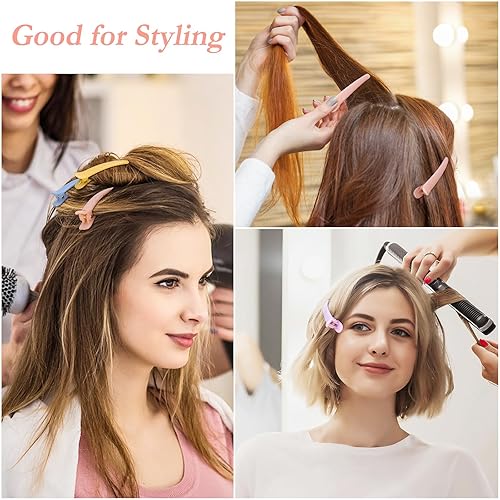 Miniatura 7 de Sublaga - 12 pinzas para el cabello para peinar, antideslizantes, coloridas, de plástico, con diseño de cocodrilo, para mujeres, bebés, niños y