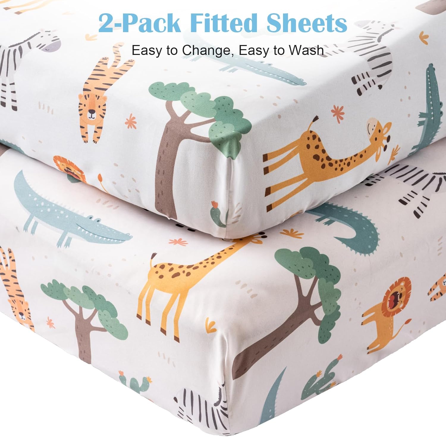 Crib Bedding Set 4 Pieces – Includes Comforter, 2 Fitted Sheets for Easy Changing, Crib Skirt – Soft, Breathable, Machine Washable – Fits Standard Crib Mattress – Baby Nursery Set for Boys & Girls Orange image 4 of 7 B0DQXSD3QD