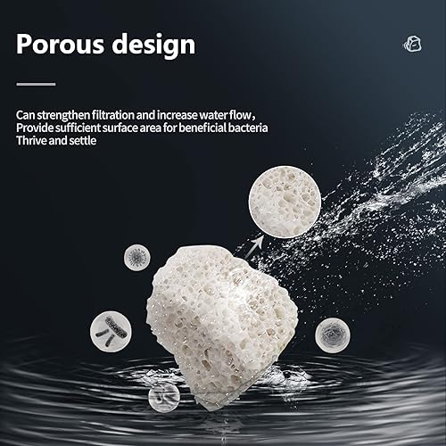 Miniatura 3 de UPETTOOLS Medios de filtro biológico de acuario, bio de cerámica flotante de 1.2 pulgadas con área de superficie masiva porosa para agua dulce y