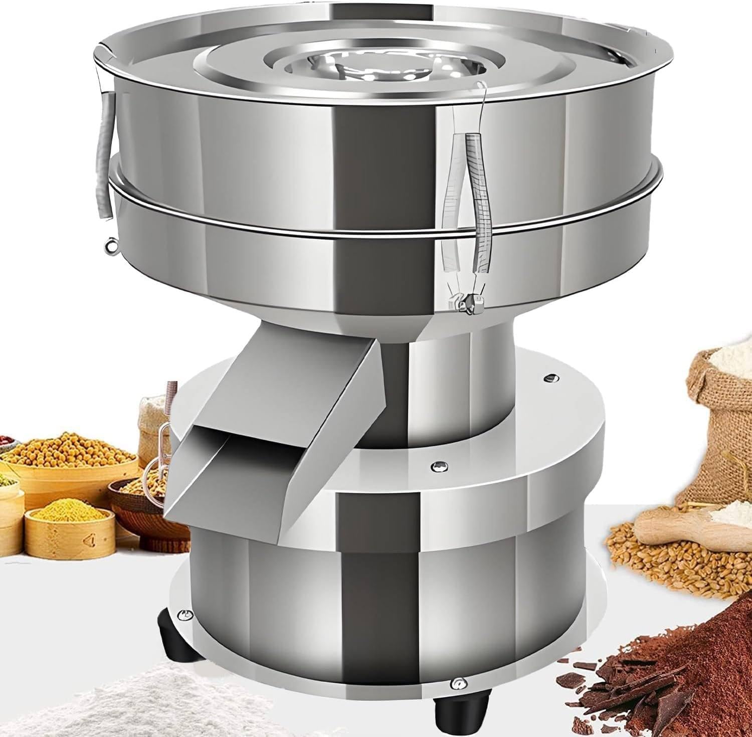 Electric Sieve Machine Automatic Powder Sifter Machine, Electric Flour Sieve with 30/40/60 Mesh, Commercial Sifter Shaker for Fine Powder, Efficient Baking & Cooking Tool 10cm-30&40mesh