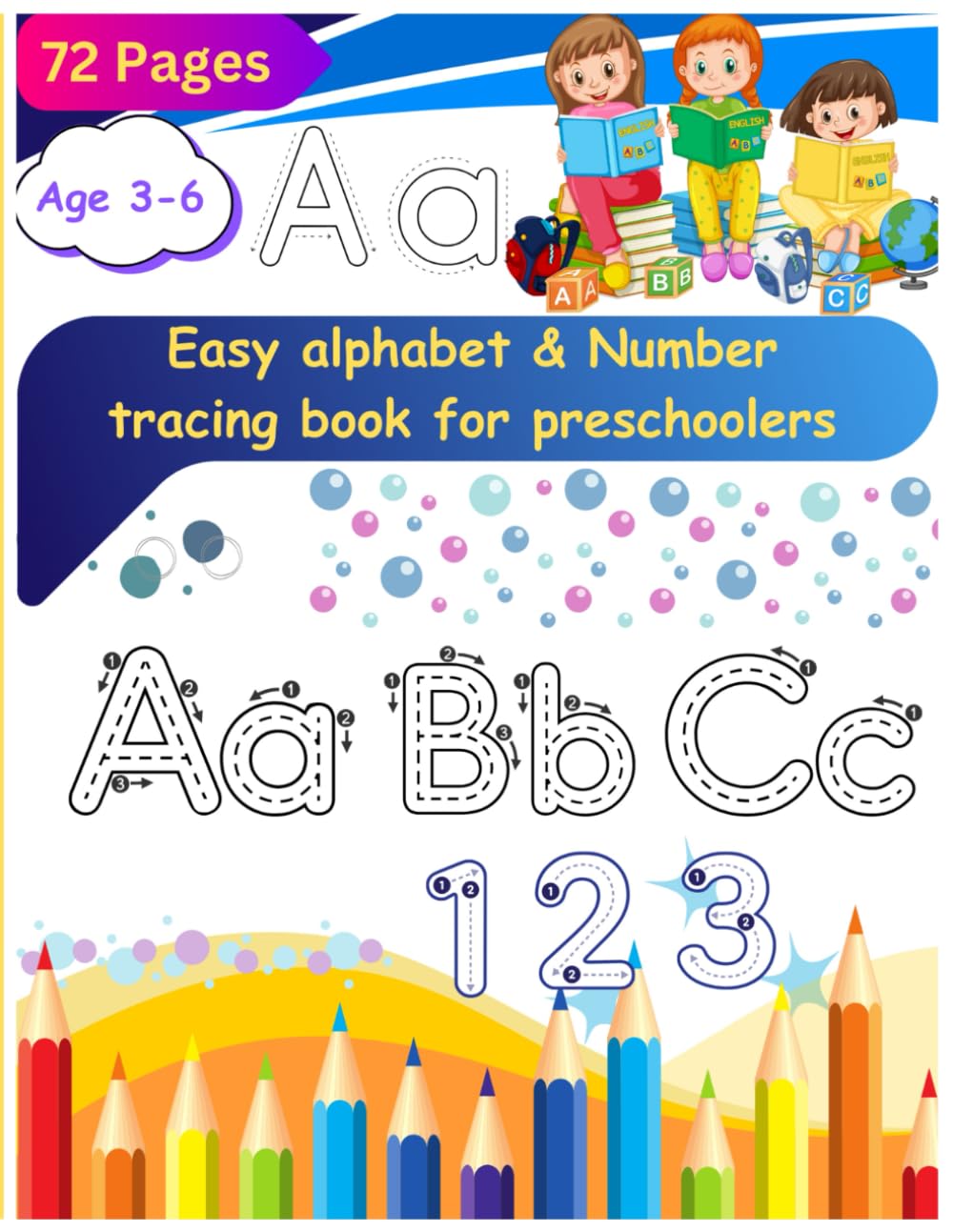 Easy alphabet & number tracing book for preschoolers | preschool alphabet and numbers writing skills | ABC tracing workbook