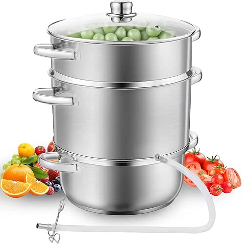 8.5Qt Stainless Steel Steam Juicer for Canning, Fruit Vegetables Steam