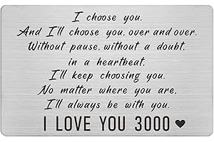 Anniversary Card from Wife: "I Love You 3000" Engraved Wallet Card