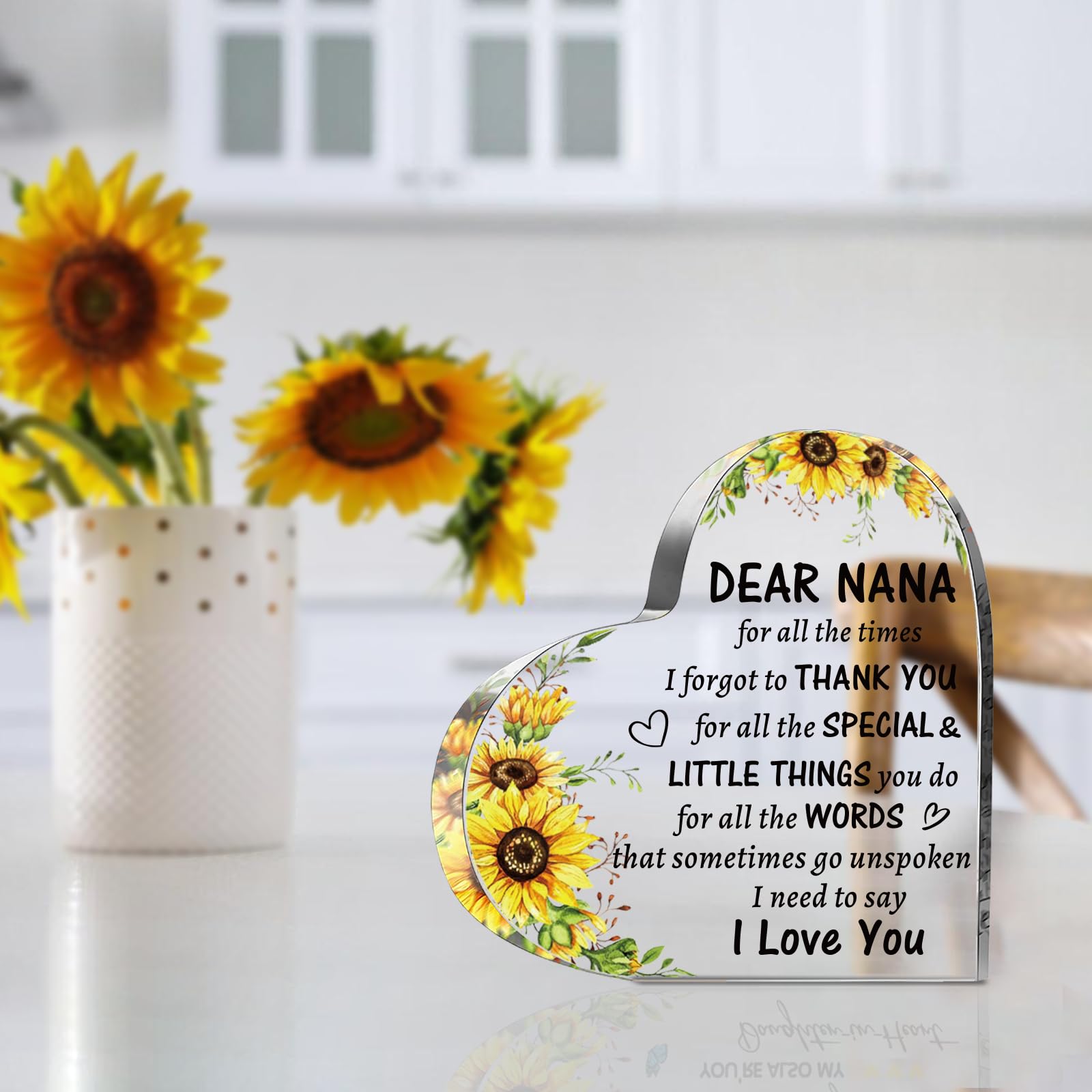 Best Nana Gifts from Grandkids, to My Nana Acrylic Heart Sign Paperweight Presents, Birthday Christmas Mothers Day Valentines Day Gifts for Nana Grandma Grandmother