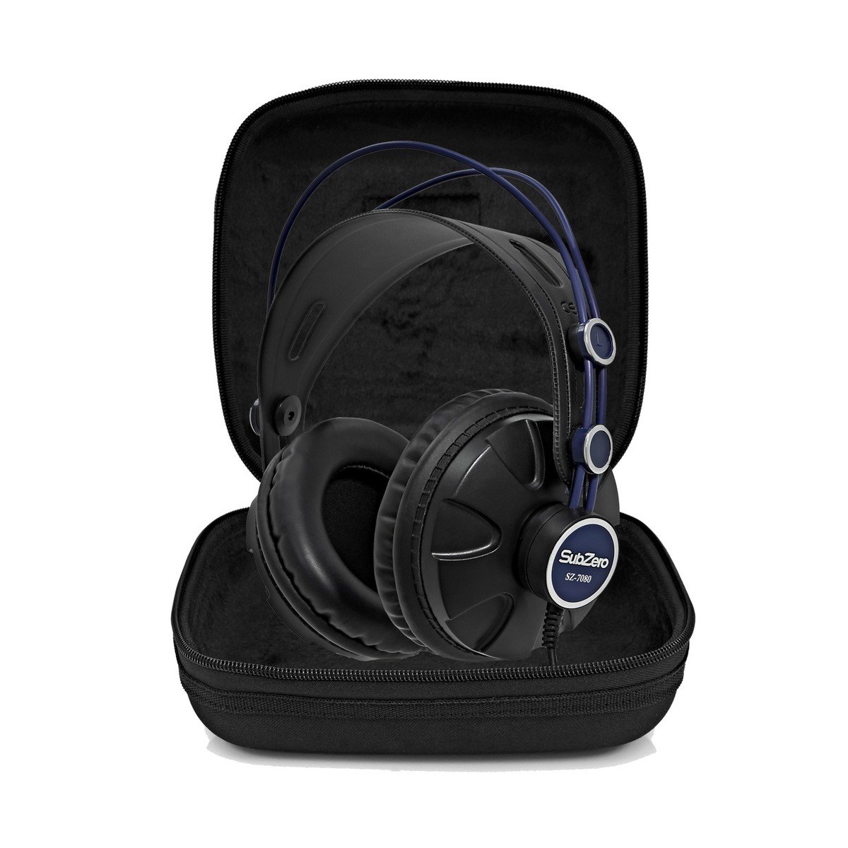 SubZero SZ-MH200 Auriculares de Monitorización + Estuche | Auriculares cerrados para un aislamiento sonoro eficaz, amplia gama de frecuencias, diadema ajustable, estuche incluido
