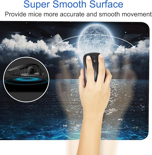 Miniatura 3 de Naukay Alfombrilla de mouse grande de 31.5 x 15.7 pulgadas, alfombrilla de mouse grande extendida para teclado de computadora, resistente al agua,
