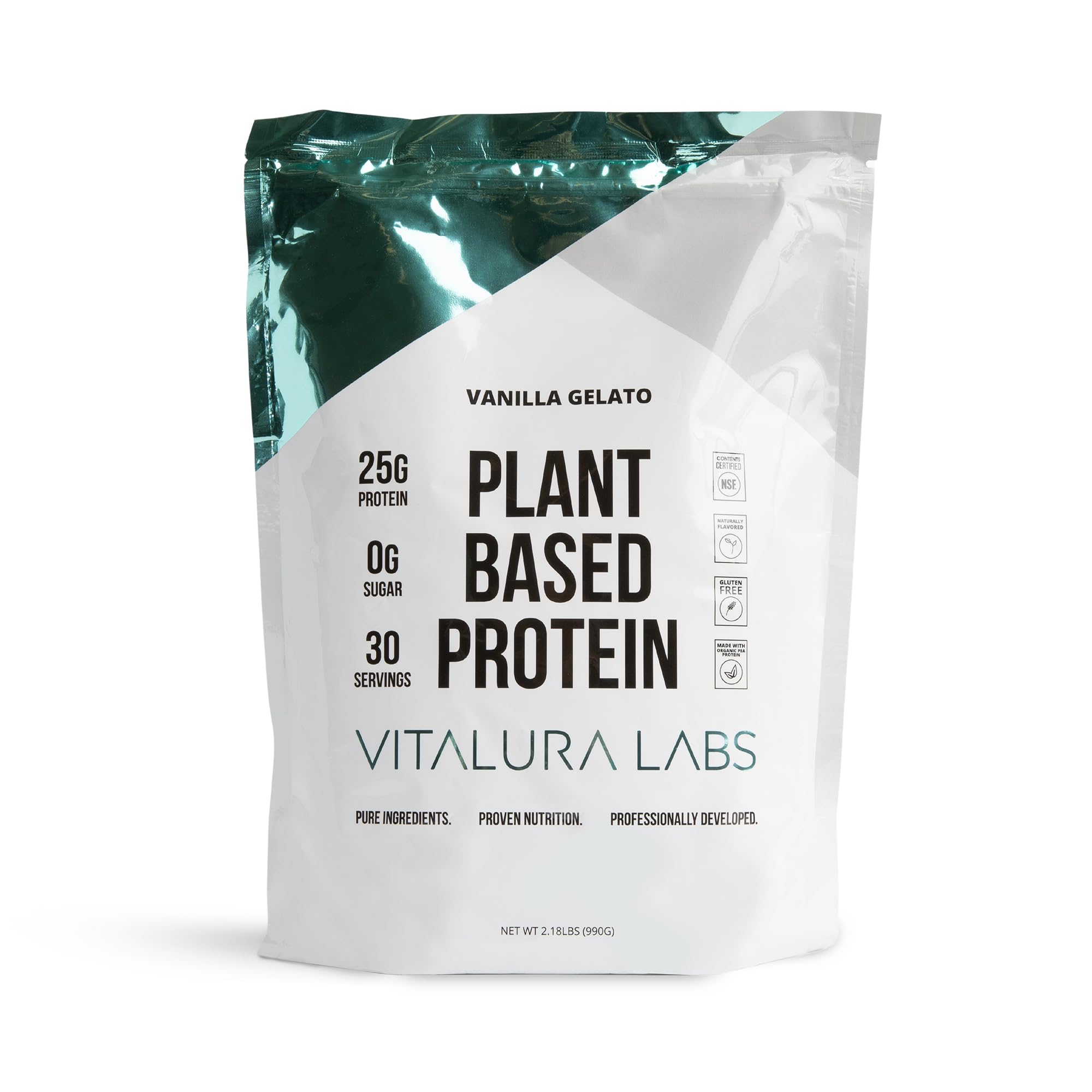 Plant-Based Protein Powder – Vegan Protein Powder Made from Pea, Rice & Pumpkin - No Added Sugar - No Artificial Ingredients - Chocolate Gelato - 30 Servings
