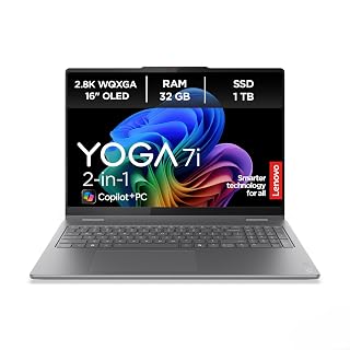Lenovo Yoga 7i 2-in-1 Laptop | Copilot+ PC AI | 16" 2.8K OLED Display | Intel Core Ultra 7 | 32GB RAM | 1TB SSD | Intel Arc Grafik | Windows 11 | QWERTZ | Luna Grey | 3 Monate Premium Care | inkl. Pen - Amazon product rated Grade A