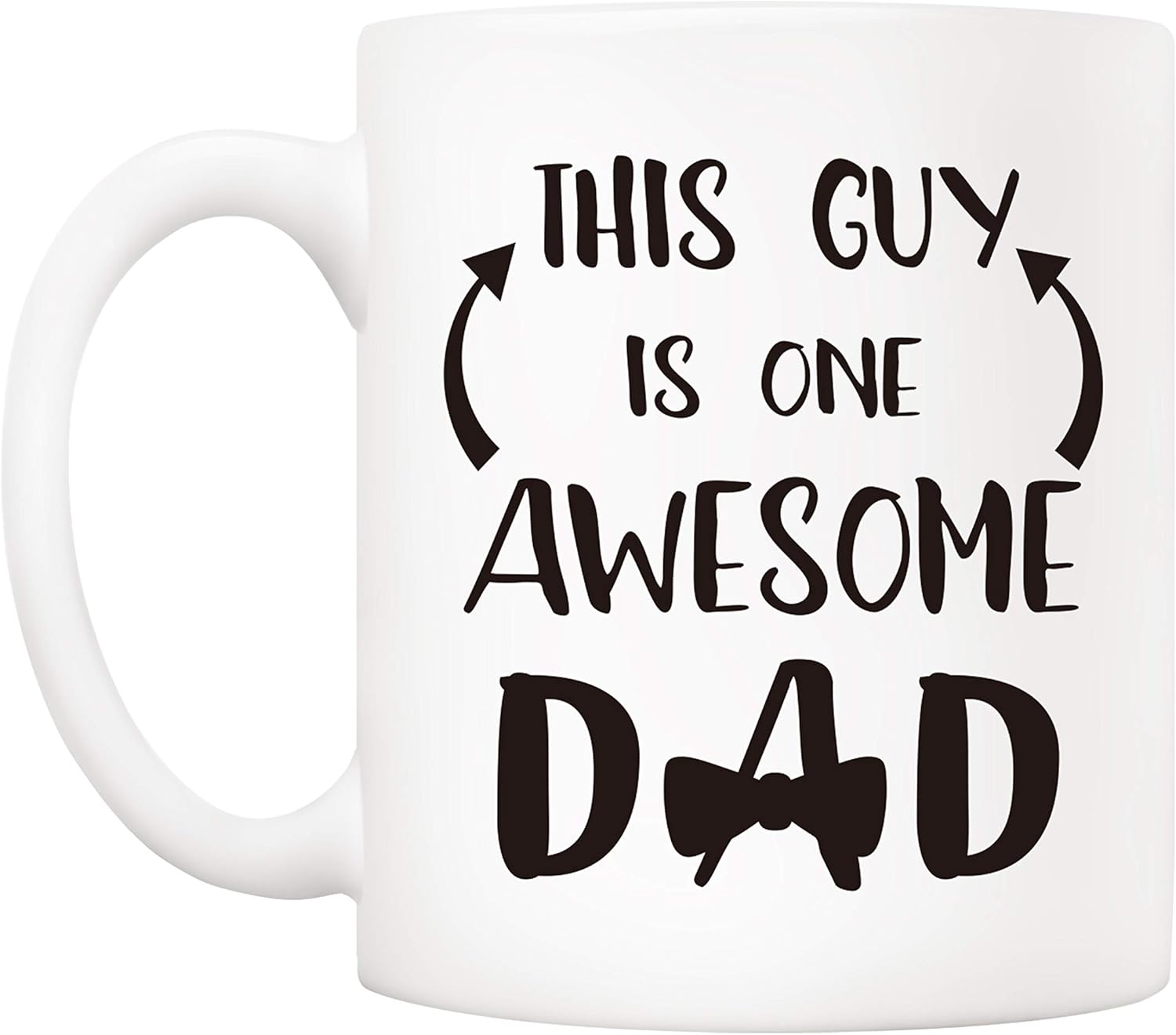 5Aup Christmas Gifts Funny Dad Coffee Mug from Daughter Son Child, This Guy Is One Awesome Dad, 11Oz Novelty Ceramic Cups for Daddy, Unique Birthday Gifts for Father Him Men Husband - Image 2