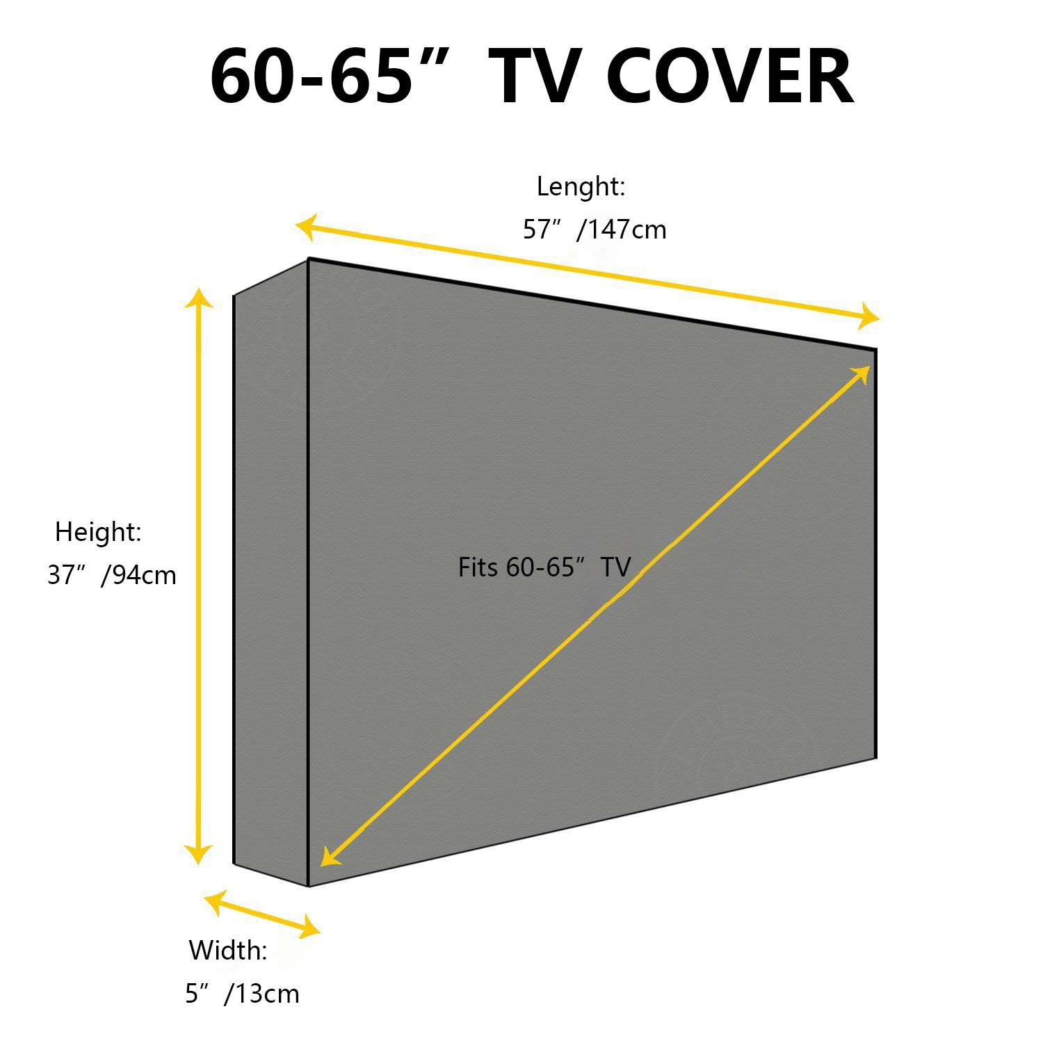 Mayhour, copertura per TV da esterni, resistente, impermeabile, con guarnizione inferiore, resistente al calore, resistente alle intemperie, antipolvere, anti UV, resistente ai raggi UV (60-65 cm)