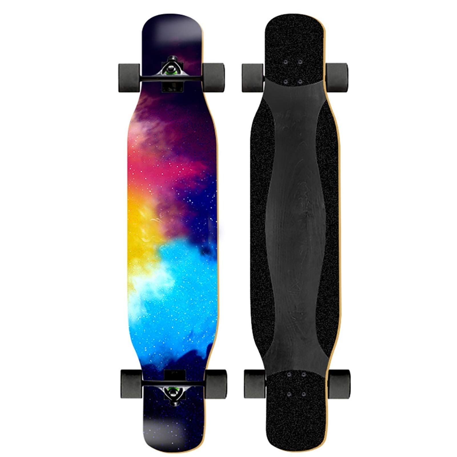 Longboard Skateboard Dancing Fille,Skateboard Longboard en Érable Naturel 8 Couches 46",y Inclus Outil en Forme De T, ABEC-11 High Speed,Drop-Through Freeride Patinage Cruiser Boards
