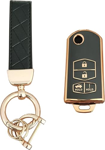 Miniatura 3 de AIOEUOIA Funda de repuesto para llavero Mazda 2 3 5 6 CX-5 CX-7 CX-9 RX-8 MX-5 Miata (4 botones negro)