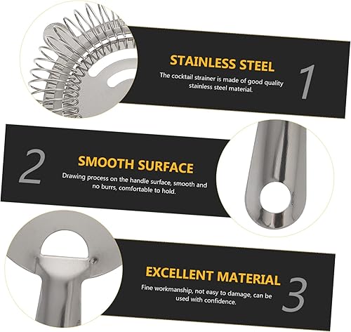 Miniatura 6 de Angoily Juego de vajilla de vidrio con filtro de hielo, coctelera de martini, juego de utensilios de acero inoxidable, cuchara de café, tamiz de