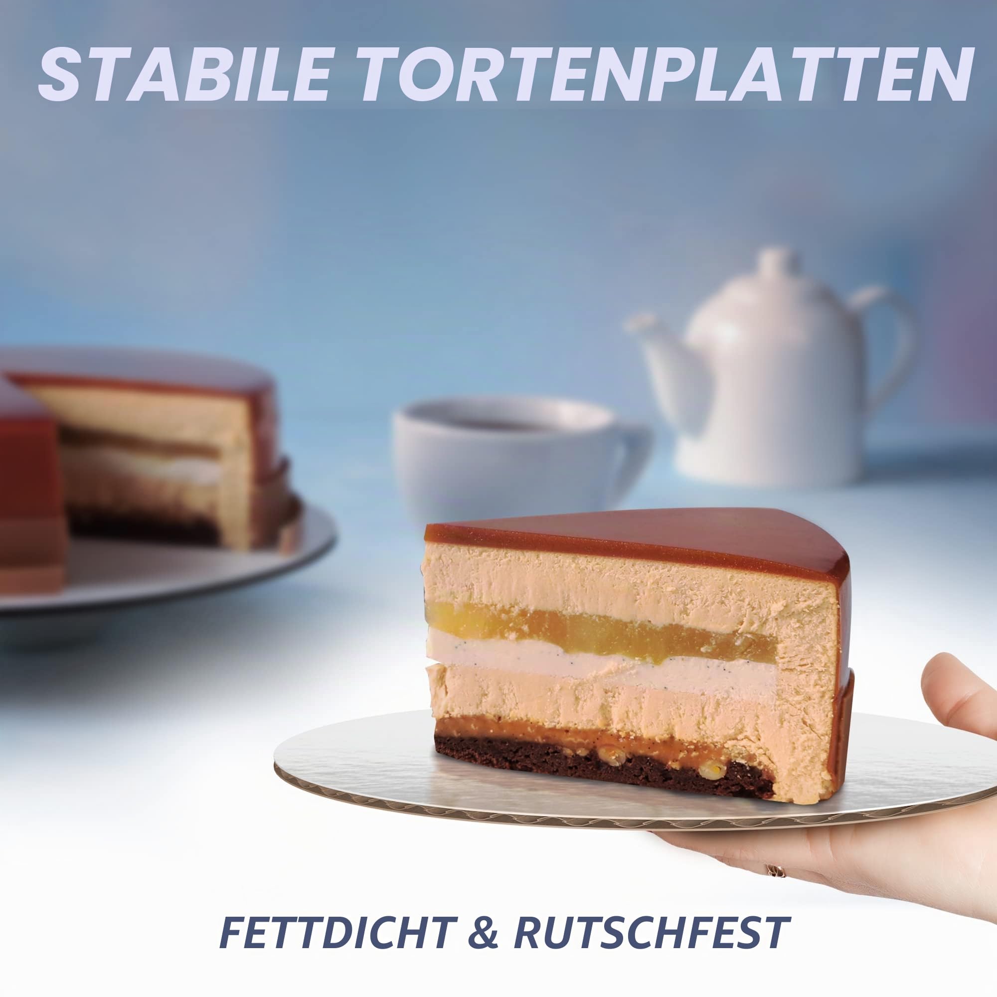 BLUSHORE Cake Boards Tiering Kit – Cake Board 25,4 cm, 20,3 cm und 15,2 cm (je 5 Stück) Pergamentpapier, Holzdübel und Strohdübel – Papp-Kuchenrunden, Stapelset [130 Stück]