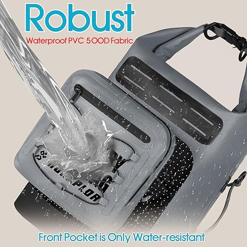 Miniatura 3 de Bolsa seca impermeable, 5L10L20L30L Roll Top Dry Bag Mochila con funda impermeable para teléfono para natación, kayak