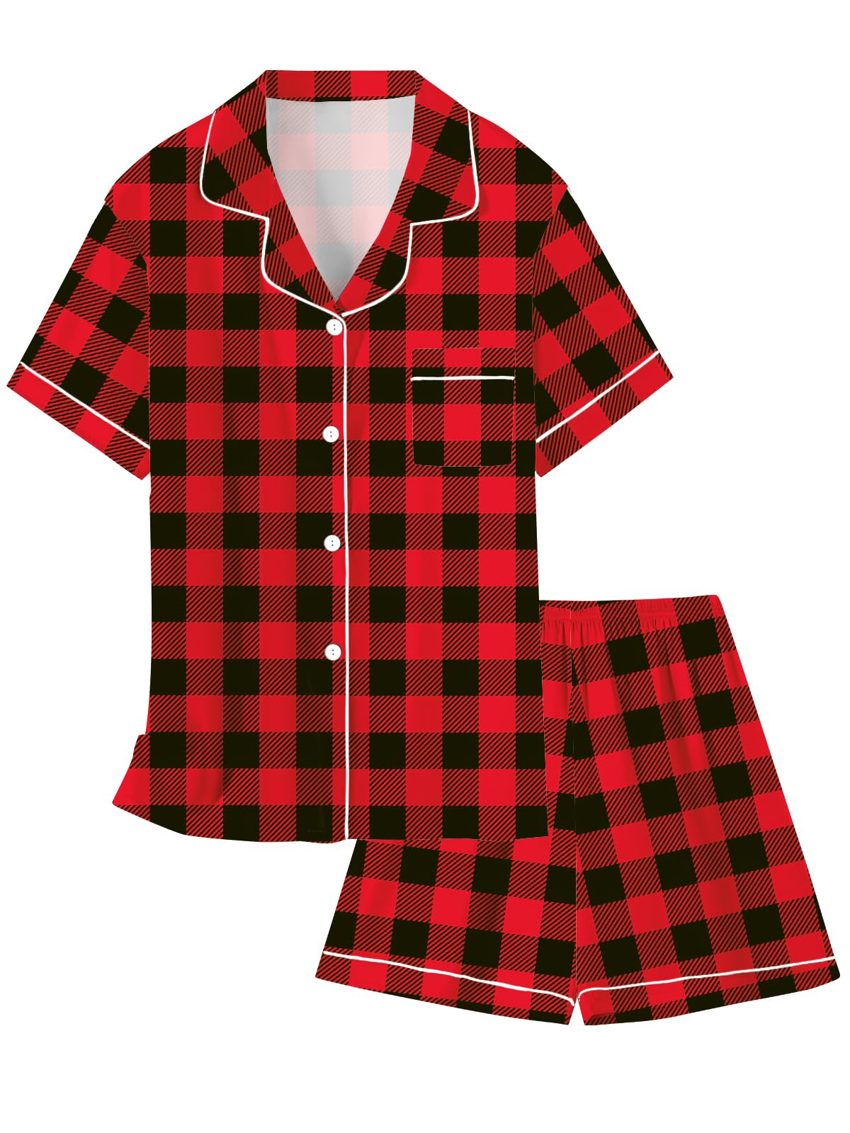 Girls &amp; Womens Satin Pajamas Set, Silk Button-Down Sleepwear 2 Piece Nightwear, 3 Years - Women XXL