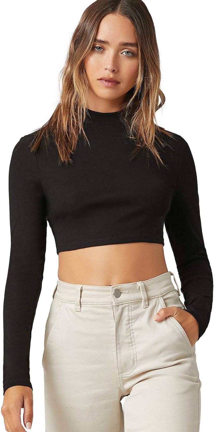 Basic mock neck top Clearance