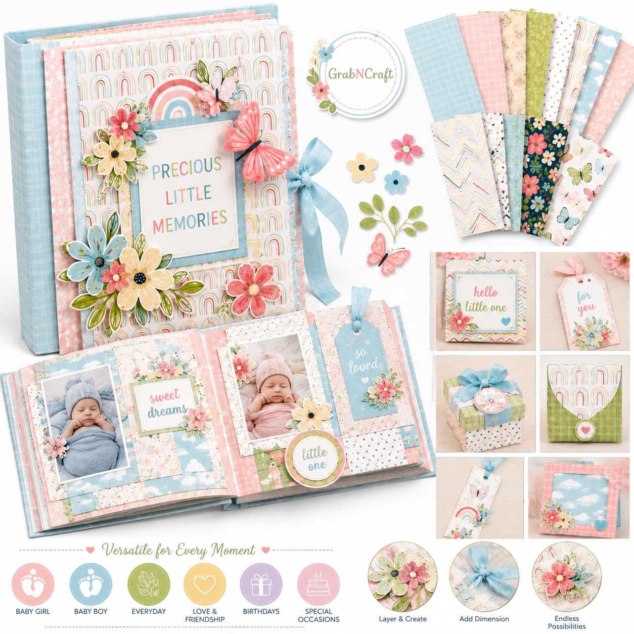 Scrapbook Paper Pack - 21 Sheets, 6x6 Inch -6 Scrapbook Paper Pack - 21 Sheets, 6x6 Inch -6