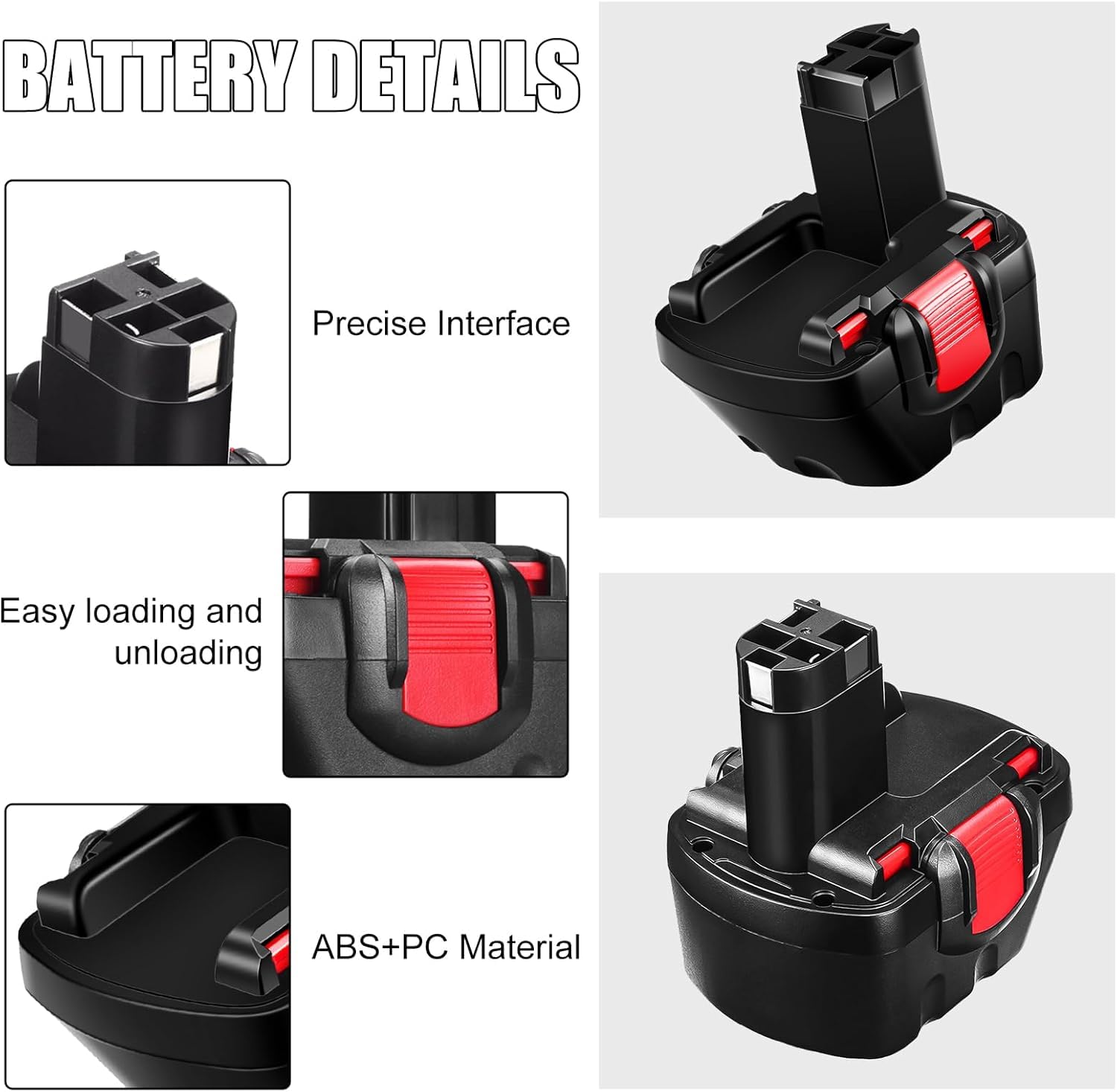 2 Pezzi 12V 3.6Ah BAT043 Batteria di Ricambio per Bosch Batteria 12V Ni-MH Compatibile BAT120 BAT139 2607335542 2607335526 2607335274 2607335709 per Bosch GSR 12-2 12VE-2 PSR 12 GSB 12VE-2 Catastro