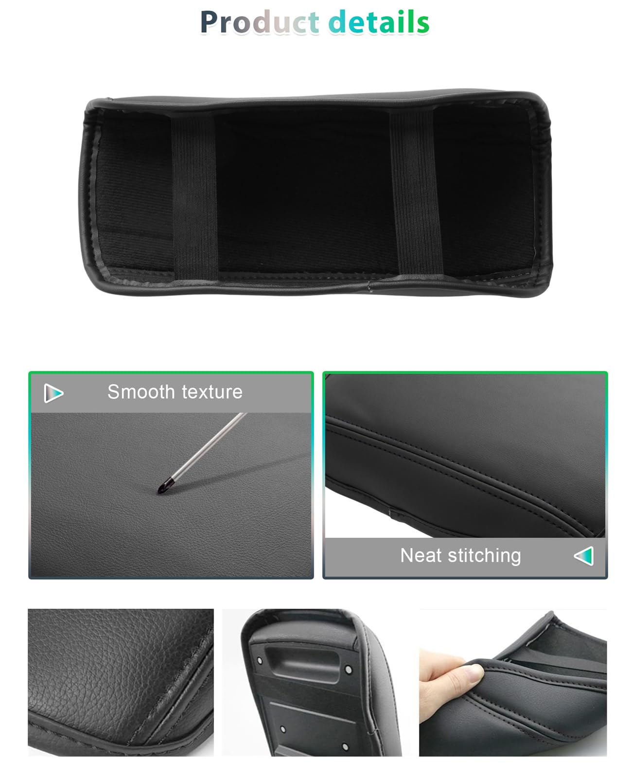 GAFAT Compatibile con Skoda Kamiq 2019–2024 2025 Copertura per Bracciolo Centrale, Kamiq 2024 Bracciolo Protezione Microfibra PU Pelle Imbottitura, Kamiq Accessori 2024 (Nero)