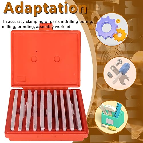 Miniatura 7 de kimllier 10 pares de 18 x 6 pulgadas de acero paralelo conjunto de alta precisión de calibre de calibre de bloque maquinista emparejado delgado