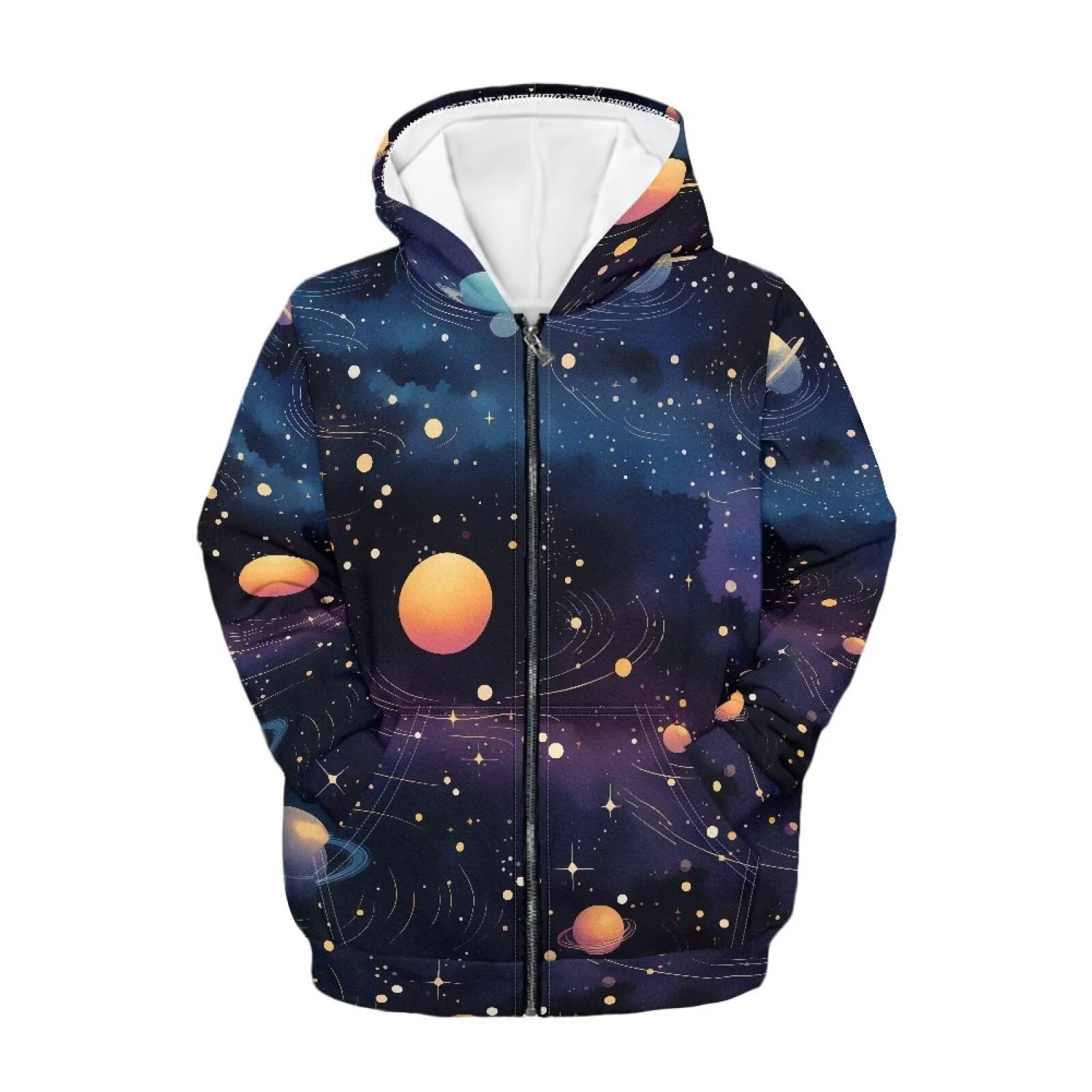 Zipper Hoodie for Kids Full Zip Up Sweatshirt Active Coat Hooded Pullover with Pockets Size 6-16 Boys Girls