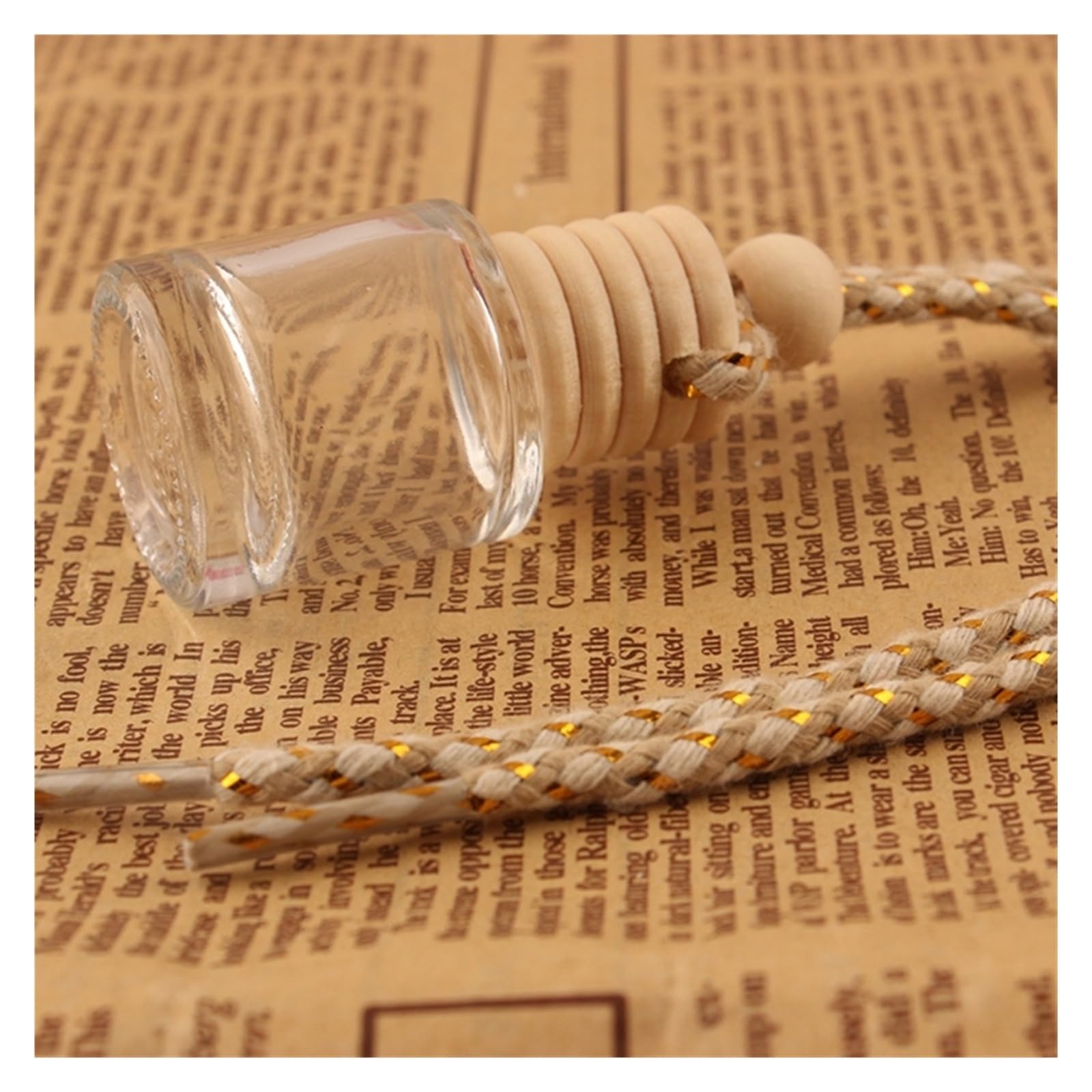 SSIMOO 10 Stück hängende Glasflasche, leer, Parfüm, Aromatherapie, nachfüllbar, Diffusor, Lufterfrischer, Duftanhänger, Ornament, kompatibel mit Auto und Zuhause (Color : F)