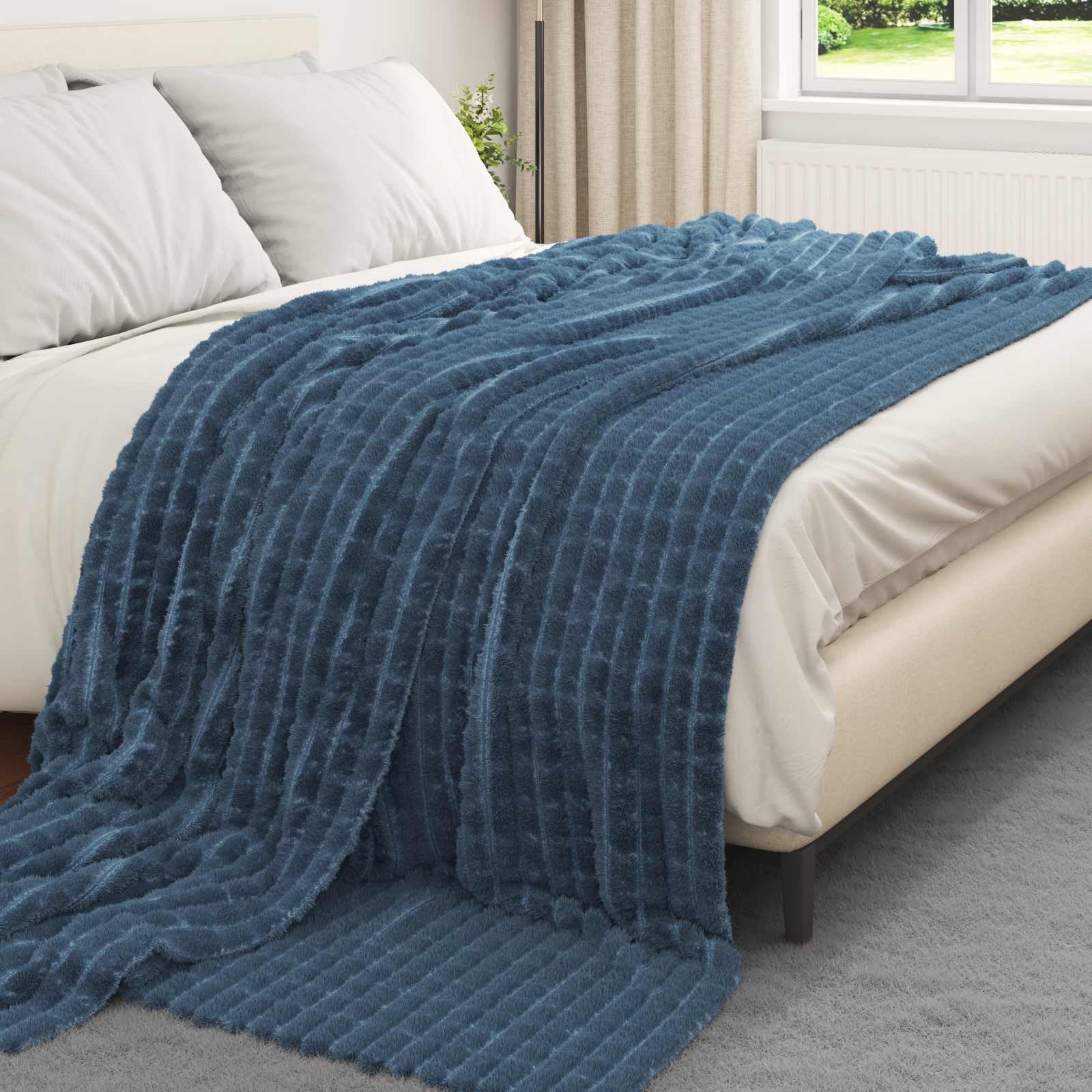 Coperte da divano, blu marino, 240 x 220 cm, 6 pezzi
