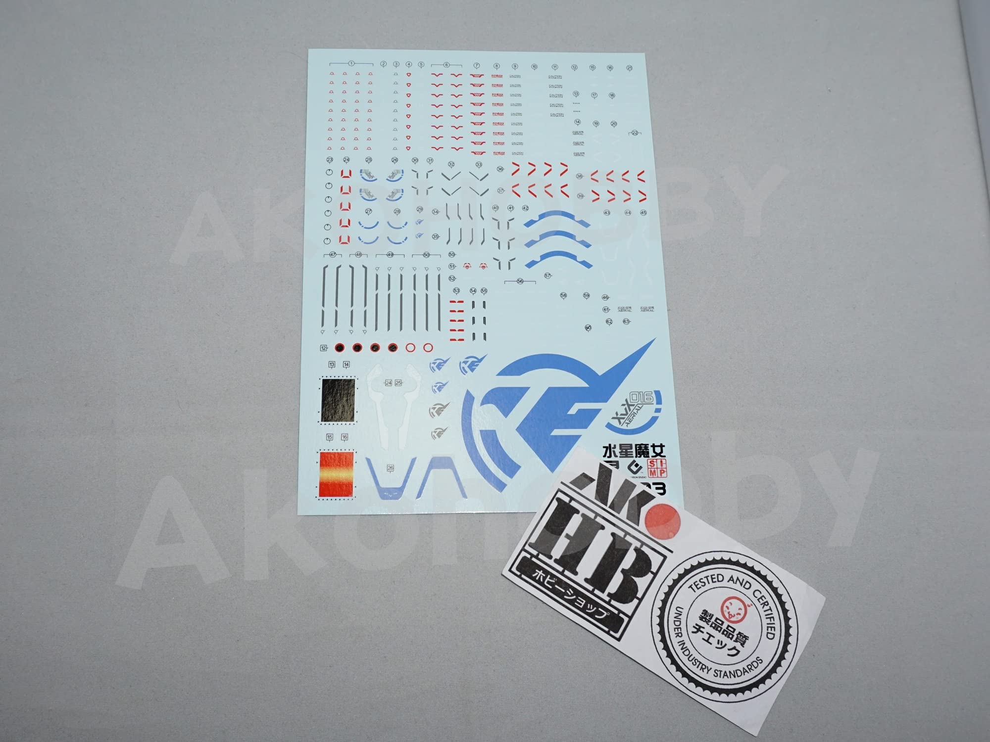 AKO Hobby HG Aerial Gundam Calcomanía fluorescente Mercury Witch escala 1/144, tipo de transferencia de agua, exclusivo Gundam Aerial AKO
