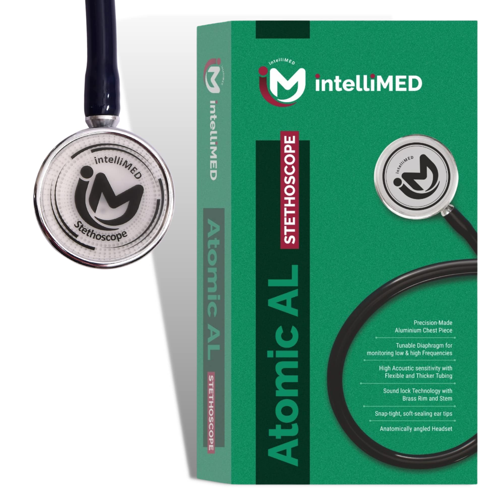 intelliMED Atomic Stethoscope, 1100 series Aerospace grade chest piece with superior sound, sensitivity, clarity, strength and corrosion resistance, 2 Year Warranty (Navy Blue) (B0B4P4QLSB) Amazon Price History, Amazon Price Tracker