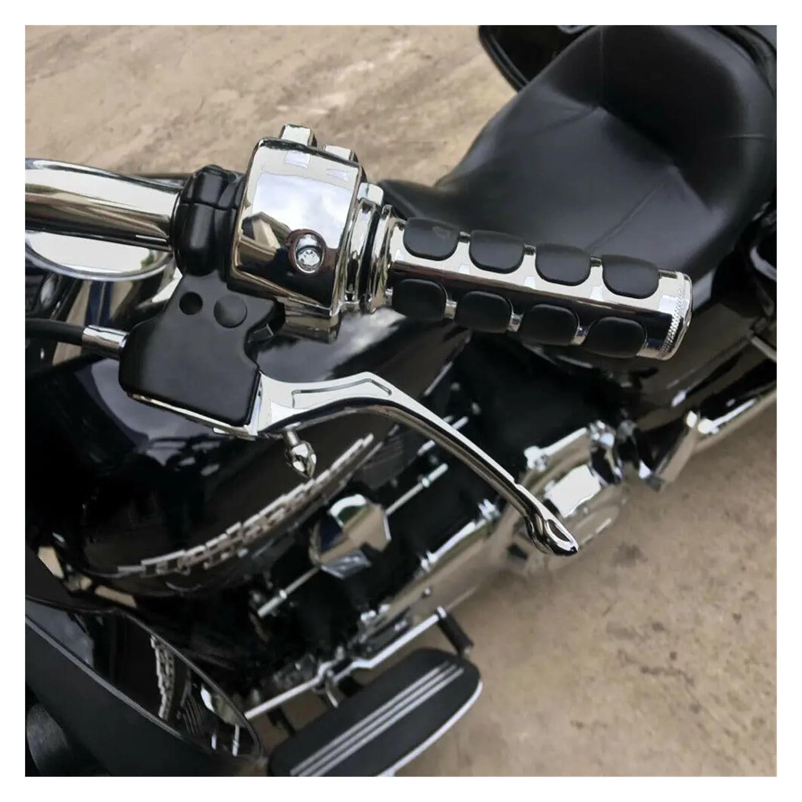 Empuñaduras Manillar Tapas Universales para Manillar De Motocicleta, Empuñaduras Antideslizantes para Ayudar Al Acelerador, Funda De Goma para Manillar De Motocicleta(B Black)
