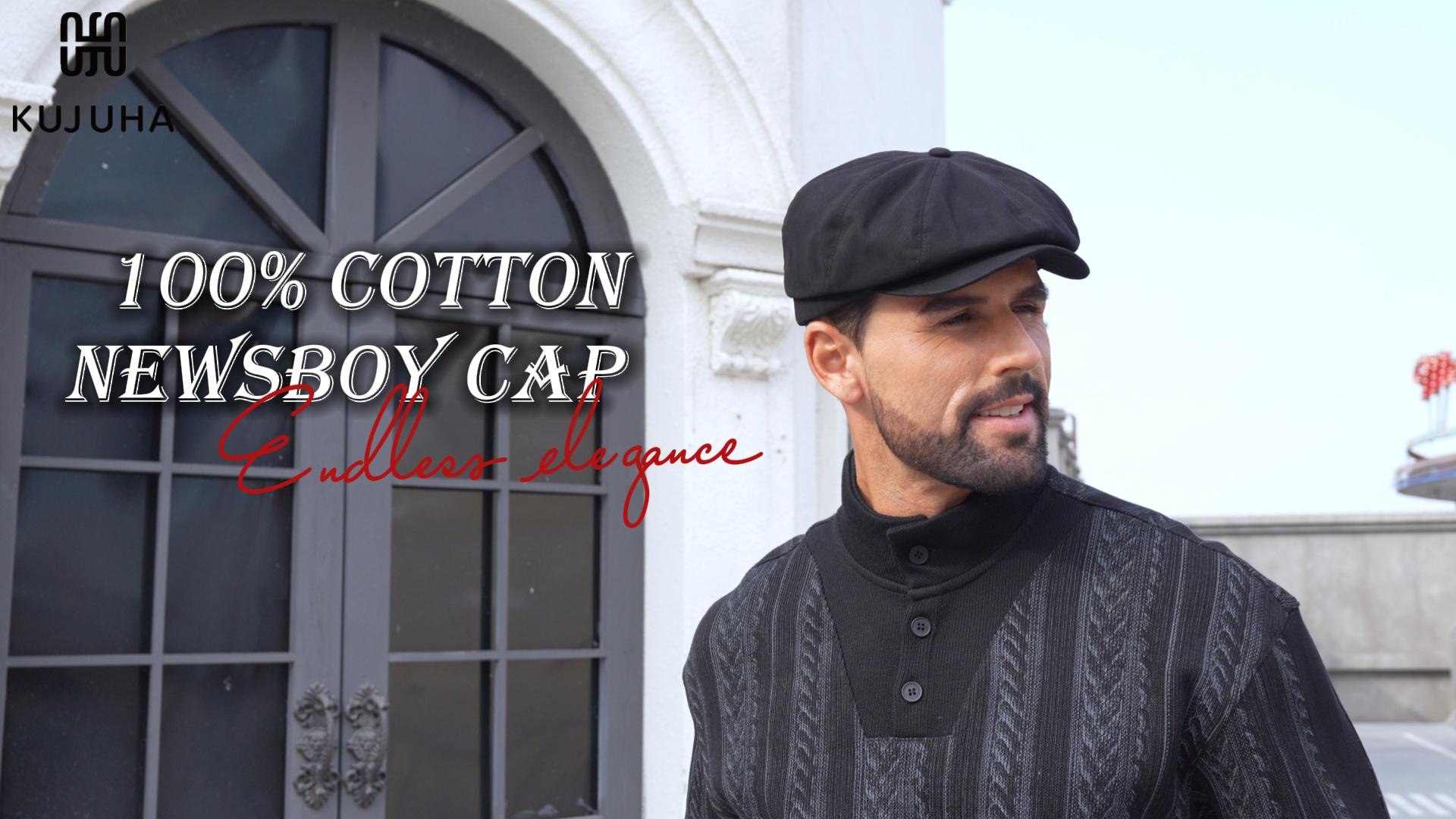 KUJUHA Newsboy Cap for Men Flat Cap 100% Cotton Irish Gatsby  display picture 2