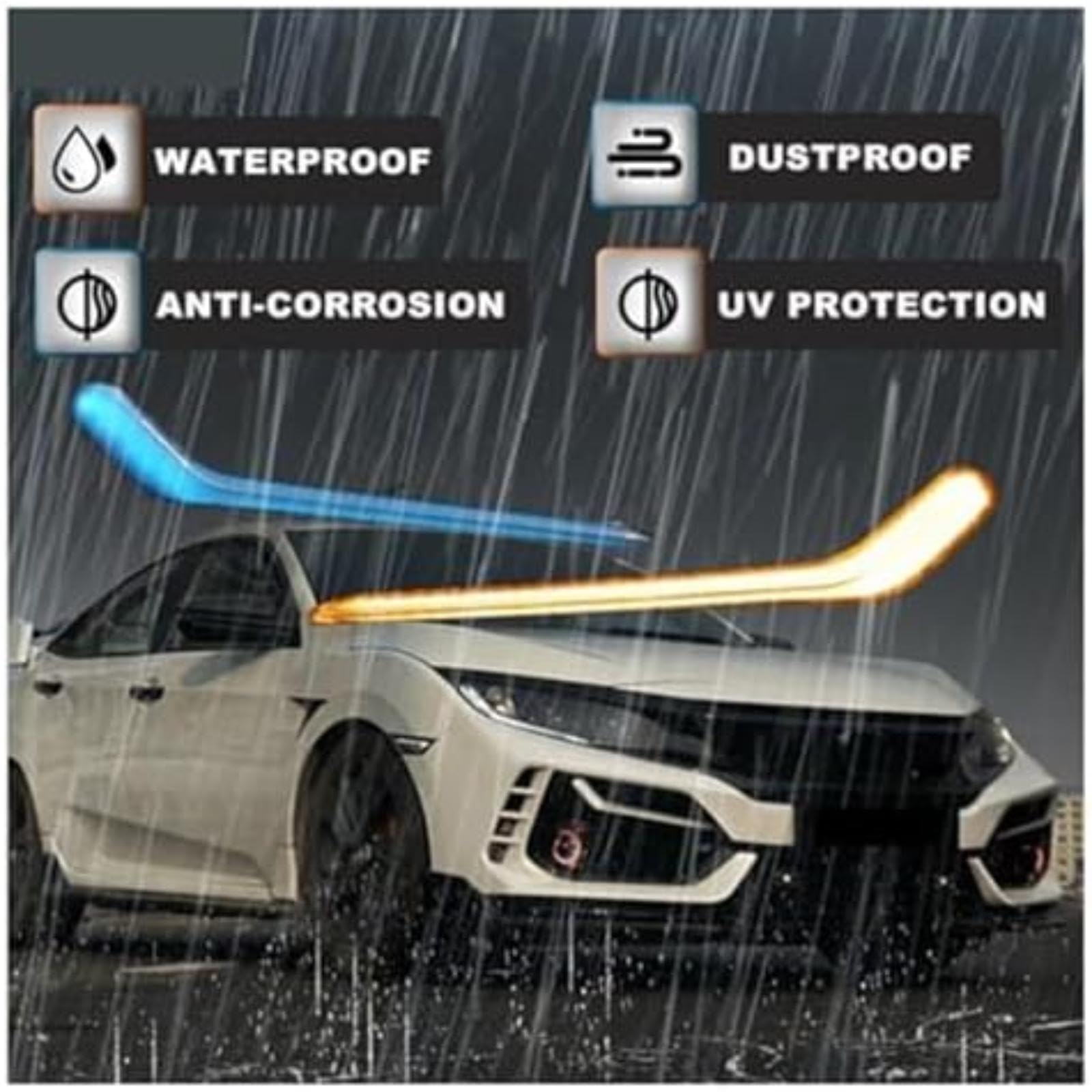 Światła główne LED Dril, Dla Civic 10Th 2016-2019-2021, Dla Typ R, dla Bodykit, dla Fk7, dla Fk8, dla Fk4 Zderzak przedni Światło Lampka Światło tylnego zderzaka (Type Fog Lamp)