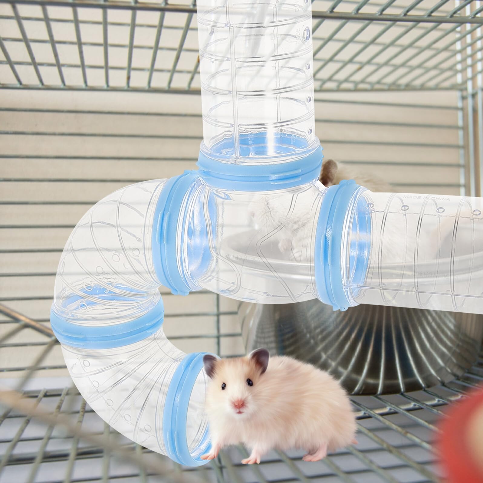 2 Satz Hamsterröhre aus Kunststoff mit Selbstgemacht Rohrverbinder für Sichere Kleintierbereiche für Hamster und Igel im Käfig dem Spielplatz