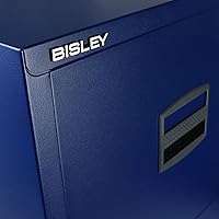 Vista 4 de Bisley Archivador de acero con dos cajones para el hogar u oficina, azul marino (FILE2-NV)