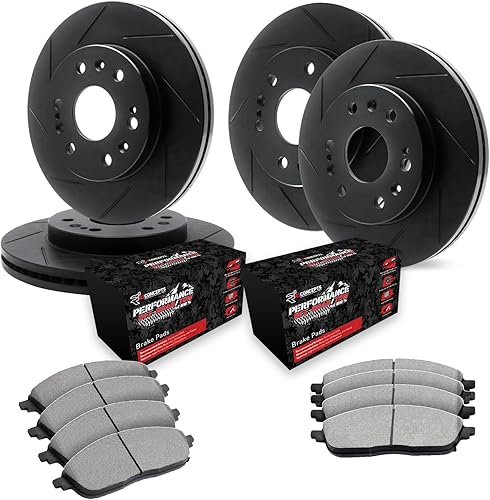 Miniatura 1 de R1 Concepts Kit de frenos y rotores traseros delanteros | Pastillas de freno delanteras y traseras| Rotores de freno y pastillas de freno |