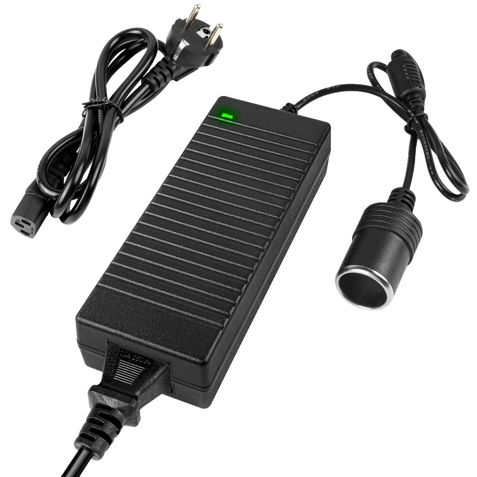Convertitore da 240V a 12V Adattatore, Alimentatore AC a DC Adattatore, 12V 15A 180W Convertitore di alimentazione, per Pompa Aria per Auto, Aspirapolvere per Auto Frigorifero