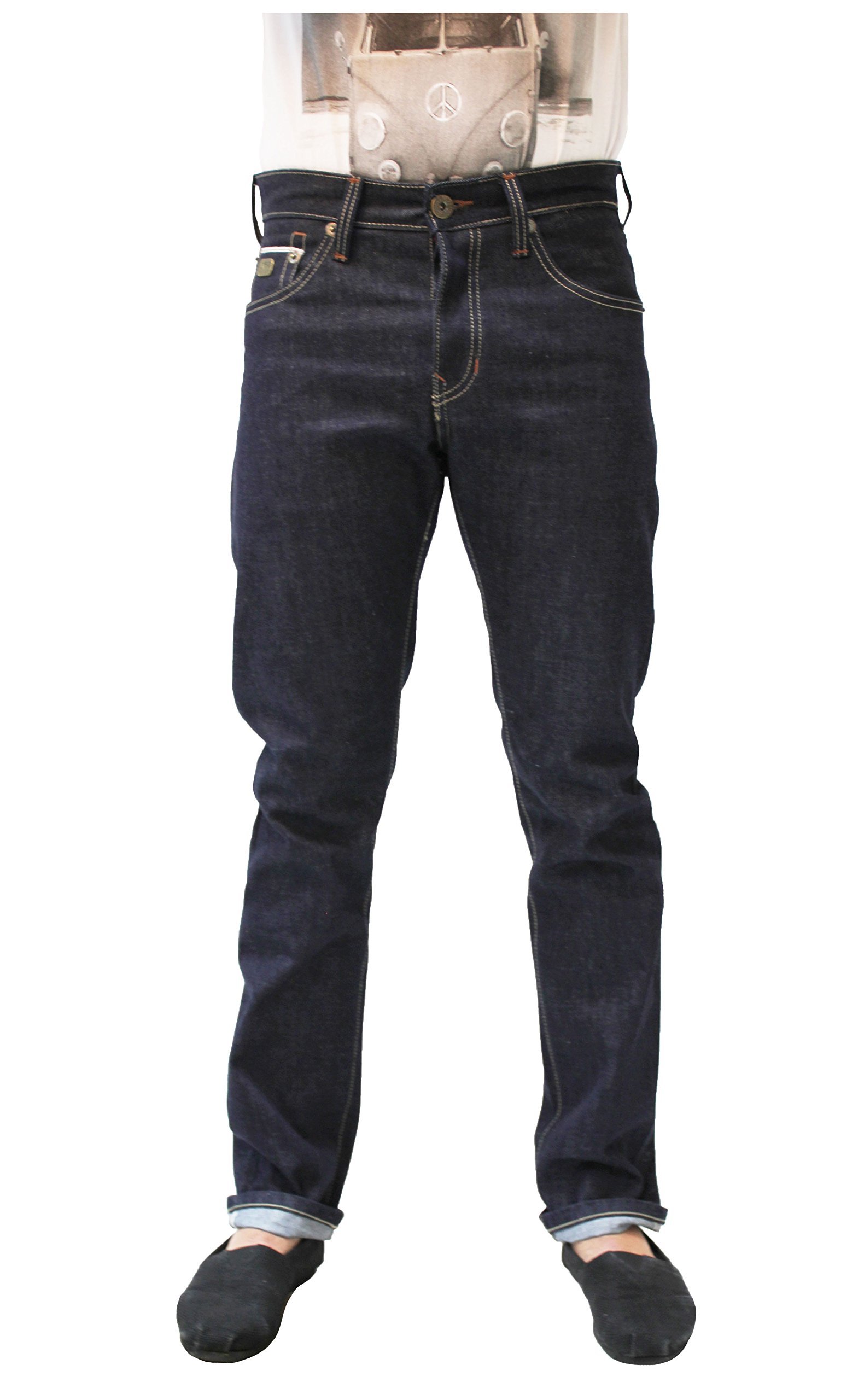 Emporio Seven Men's Selvedge Premium Denim Jeans Slim Fit Trousers Vegas