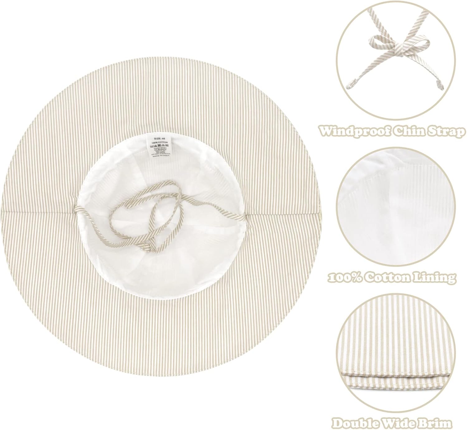 Infant Sun Hat Baby Girl Sun Hat Toddler Hats for Boys Girls Baby Boy Hats Wide Brim Baby Beach Hat UPF 50+ Cotton - Image 2