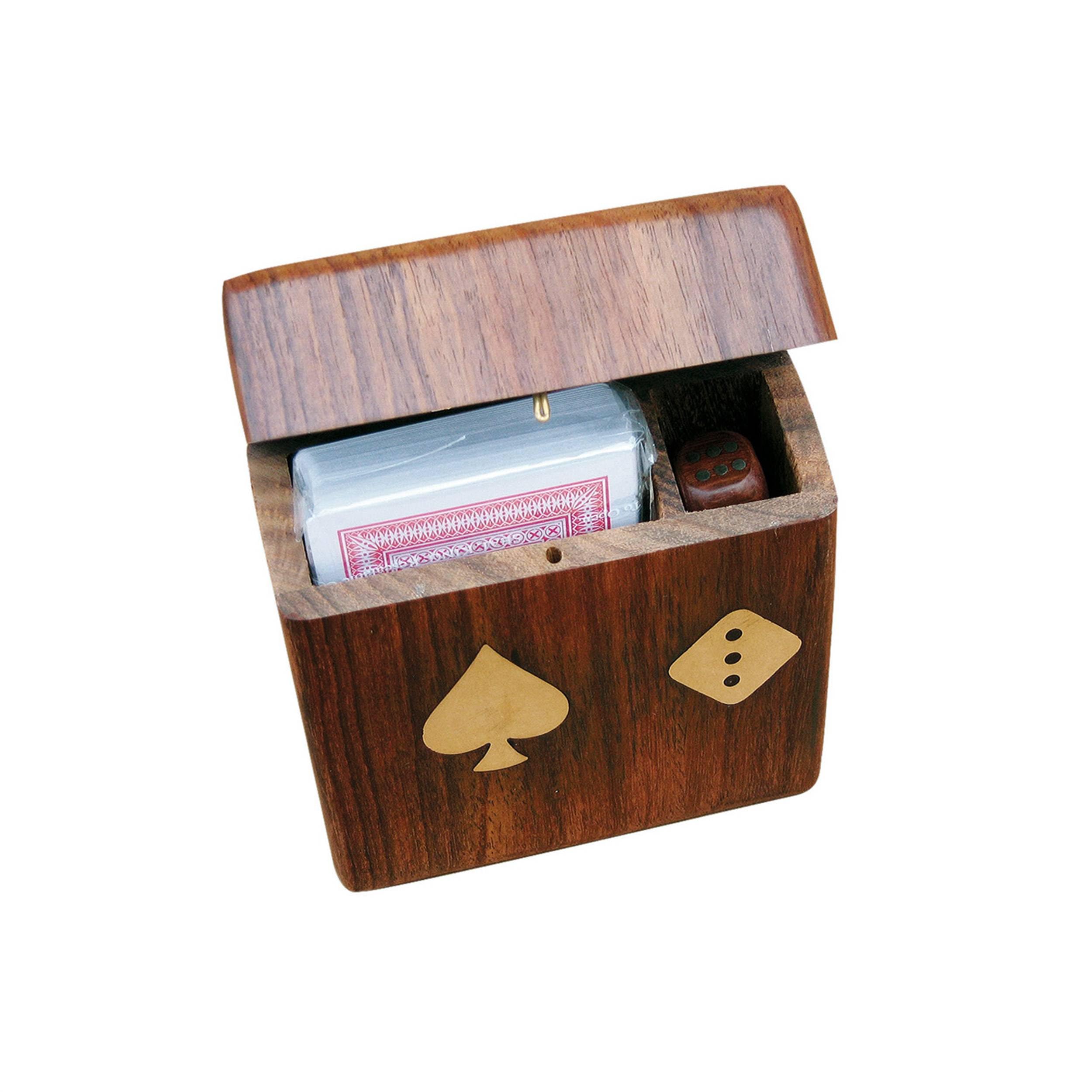 Caja para tarjetas de madera NKlaus de 11x10cm con tapa náutica 15970